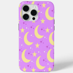 Motif de lune et d'étoiles célestes Fond violet