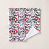 Motif de lunettes de hibou (Gant de toilette)