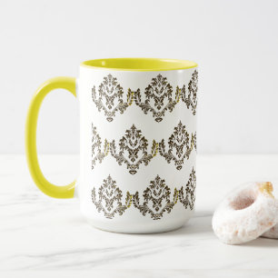 Motif de luxe Stylish Café Mug / Coupe Jaune