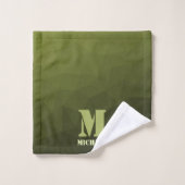Motif de maille géométrique olive vert de l'armée (Gant de toilette)