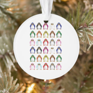 Motif de manchot coloré, Noël mignon et kawaii