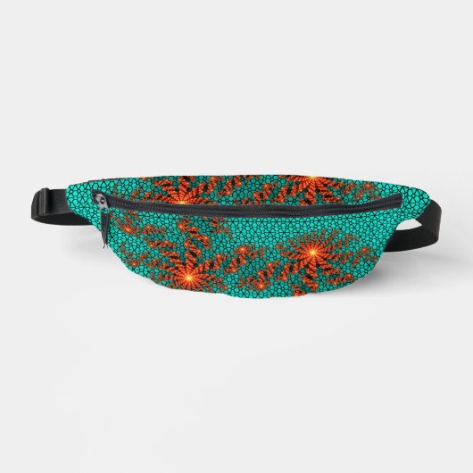 Motif de mandala abstrait noir sarcelle (Recto)