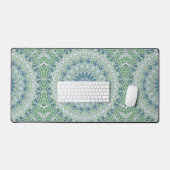 Motif de mandala côtier bleu et vert de mer (Clavier et souris)