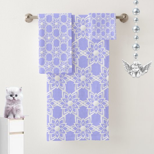 Motif de mandala de fleurs abstraites sur fond ble