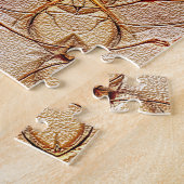 Motif de Mandala de Sable avec Puzzle à Centre en (Côté)