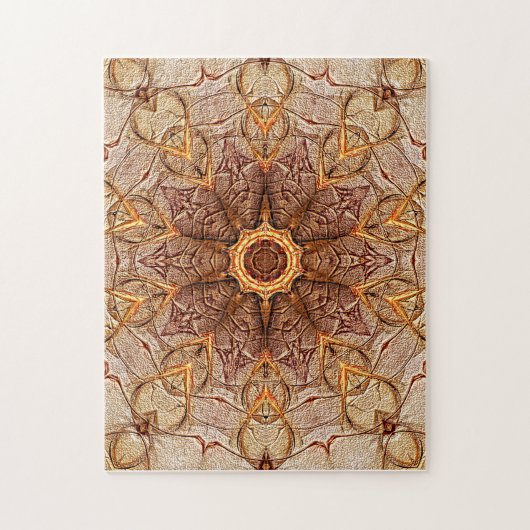 Motif de Mandala de Sable avec Puzzle à Centre en (Vertical)