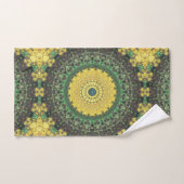 Motif de mandala kaléidoscope jaune et vert (Serviette à main)