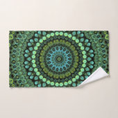 Motif de mandala kaléidoscope vert et sarcelle (Serviette à main)