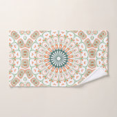 Motif de mandala moderne orange et vert (Serviette à main)