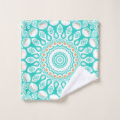 Motif de mandala océan turquoise et beige (Gant de toilette)