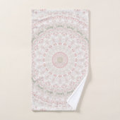 Motif de mandala rose et vert pastel (Serviette à main)
