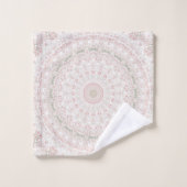 Motif de mandala rose et vert pastel (Gant de toilette)