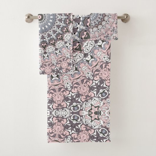 Motif de mandala rose gris et blanc (En situation)