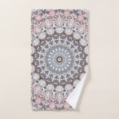 Motif de mandala rose gris et blanc (Serviette à main)