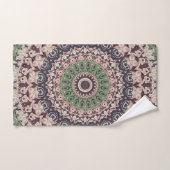 Motif de mandala vert et marron tons terre (Serviette à main)
