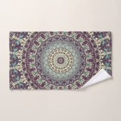 Motif de mandala violet sarcelle et crème (Serviette à main)