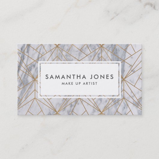 Motif de marbre d'or maquiller Artiste Carte de vi (Devant)