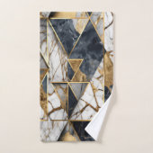 Motif de marbre géométrique Gold Black tendance (Serviette à main)