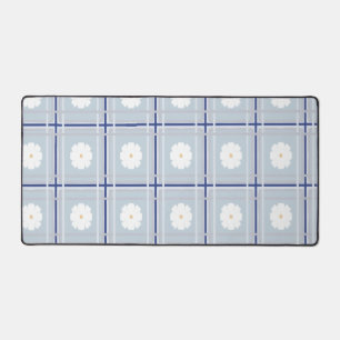 Motif de marguerite à carreaux bleus