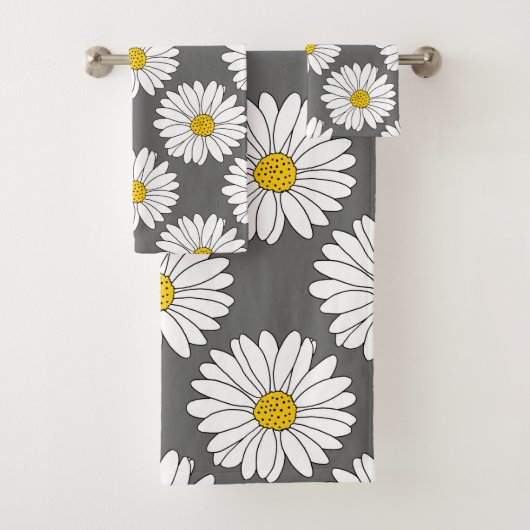 Motif de marguerite gris jaune blanc (En situation)