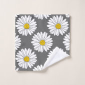 Motif de marguerite gris jaune blanc (Gant de toilette)