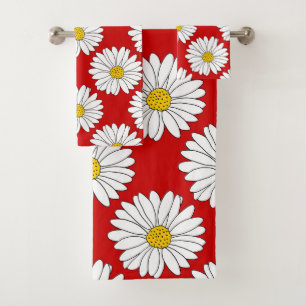 Motif de marguerite jaune rouge blanc