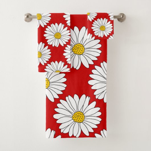 Motif de marguerite jaune rouge blanc (En situation)