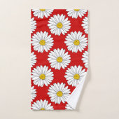 Motif de marguerite jaune rouge blanc (Serviette à main)