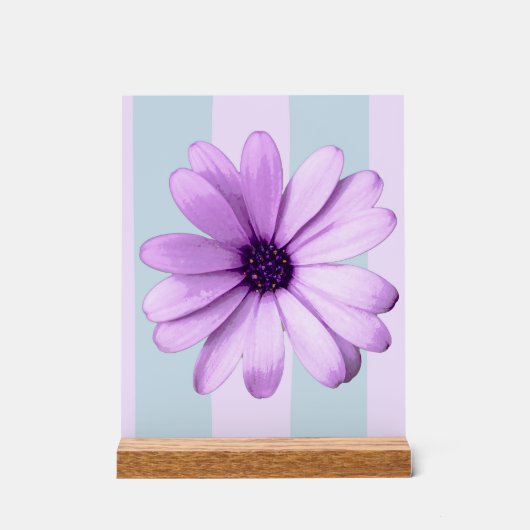 motif de marguerite rayée de bleu et de violet (Recto)