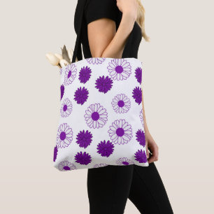 Motif de marguerites couleur violet en Sac fourre-