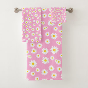 Motif de marguerites de printemps de Boho rose
