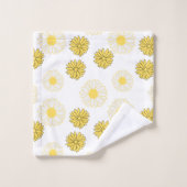 Motif de marguerites jaunes dans un ensemble de se (Gant de toilette)
