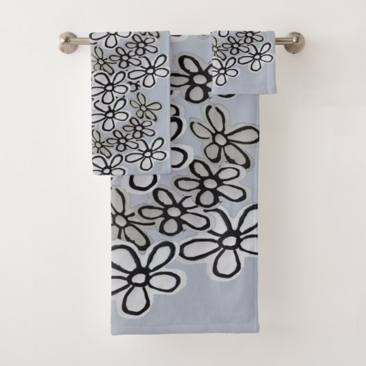 Motif de marguerites noir et blanc (En situation)