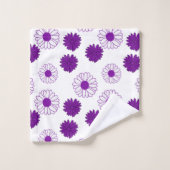 Motif de marguerites violettes dans l'ensemble de (Gant de toilette)