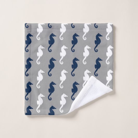 Motif de marine Blue Grey (Gant de toilette)