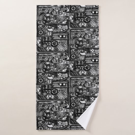 motif de mécanisme de bande dessinée de machines (Serviette de bain)