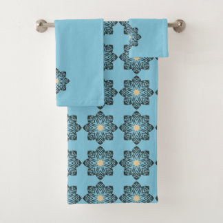 Motif de médaillon floral géométrique en détresse