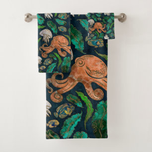 Motif de méduses et de poulpes
