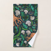 Motif de méduses et de poulpes (Serviette à main)