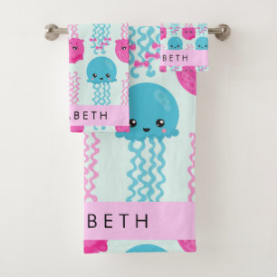 Motif de méduses, Mignonne méduse, Mer, Votre nom