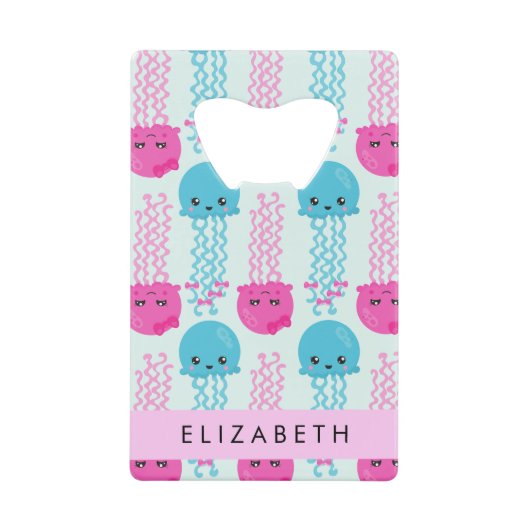 Motif de méduses, Mignonne méduse, Mer, Votre nom (Devant)