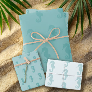 Motif de mer Feuilles de papier écorce vert de la 
