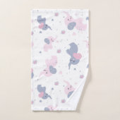 Motif de mignons éléphants de caricature (Serviette à main)