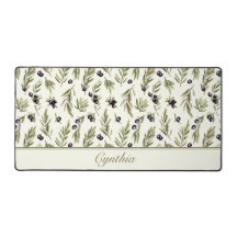 Motif de monogramme à l'olive de campagne à l'aqua