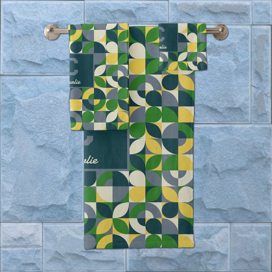 Motif de monogramme géométrique abstrait Bauhaus m