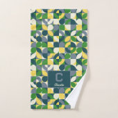 Motif de monogramme géométrique abstrait Bauhaus m (Serviette à main)