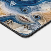 Motif de monstre en agate bleue amusant (Coin)