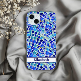 Motif de mosaïque de la vague bleue inspiré par Ga