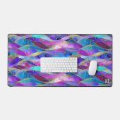 Motif de mosaïque de verre teinté violet et bleu (Clavier et souris)
