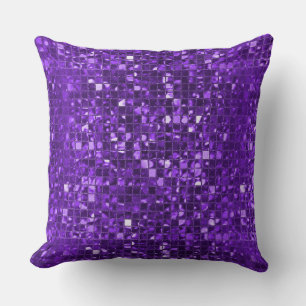 Motif de mosaïque violet étincelant Lève oreiller